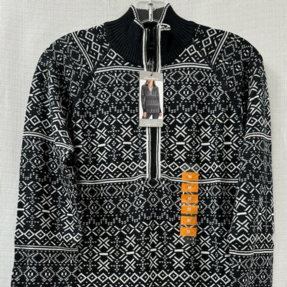Eddie Bauer Fair Isle 1/2-zip Women's Sweater -NWT-Medium - Picture 1 of 7